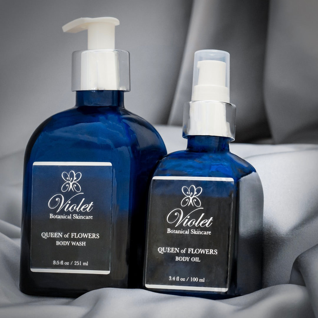 Queen of Flowers Body Wash + Body Oil Holiday Gift Set