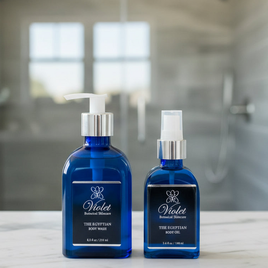 The Egyptian Shower Duo — Body Wash + Body Oil - Violet Botanical Skincare®